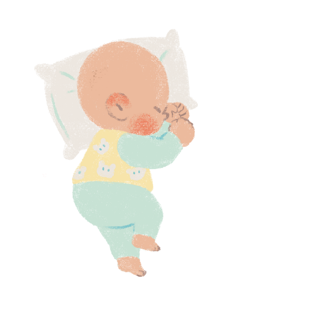 Illustration Sommeil paisible de bébé.